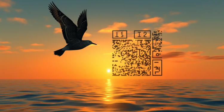 Zdroj: prompt [QR code in the style of flying bird above the ocean in the sunset]