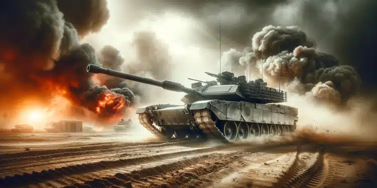 Bojový tank na bitevním poli