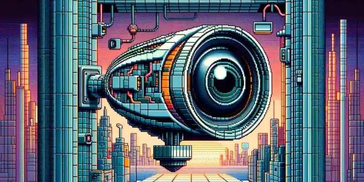 Kamera v pixel art stylizaci