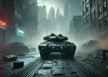DALL-E 3: Dystopický armádní tank